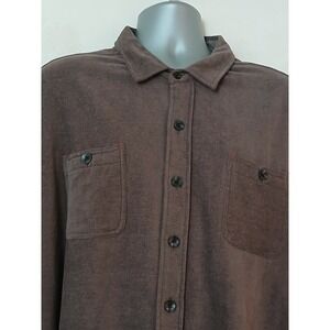 True Grit Mens XL Brown Textured Knit Long Sleeve Button Down Shirt New NWT